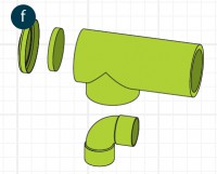 Isolierter Bogen 90° 80 / 125 mm Durchmesser